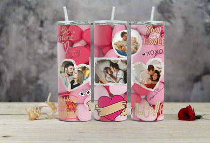 Personalized Valentine Tumbler with your own Photo, Double Wall Insulated, BPA Free, 20oz, Perfect Gift or Everyday use Tumbler