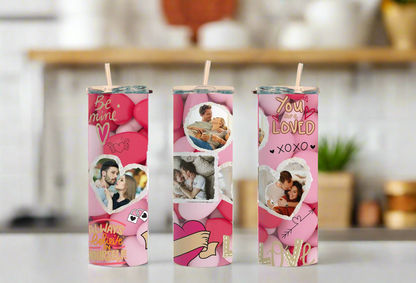 Personalized Valentine Tumbler with your own Photo, Double Wall Insulated, BPA Free, 20oz, Perfect Gift or Everyday use Tumbler