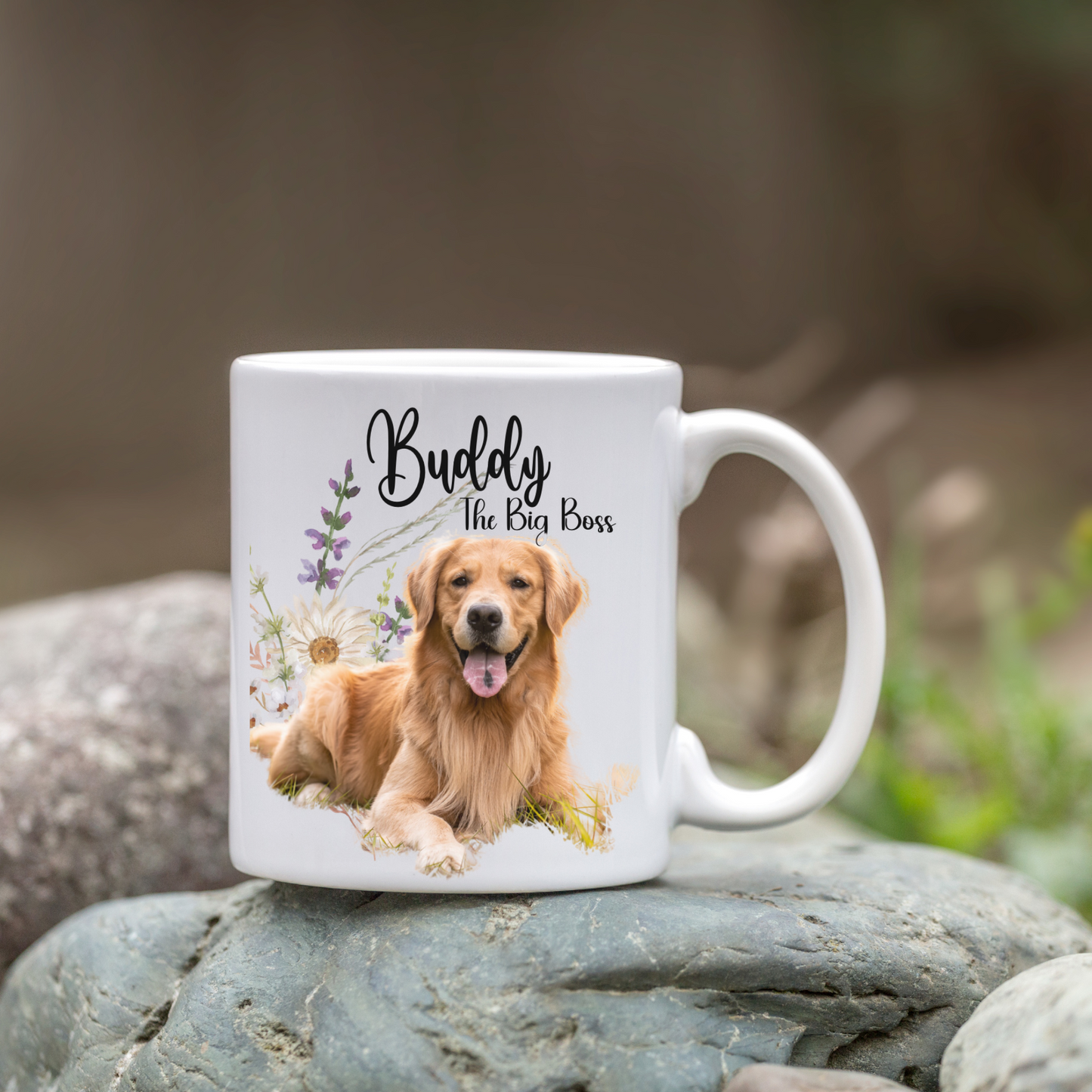 Personalized Pet Mug - Custom Dog Photo Coffee Cup, Pet Portrait Gift, Custom Name & Quote Mug, Dog Lover Gift, Sublimation Pet Memorial Mug