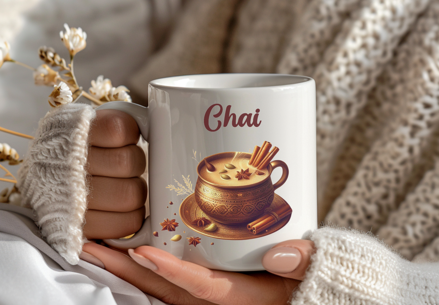 Chai Coffee Mug, gift for Chai addicts, custom quote text mug, 11oz ceramic mug, Personal Chai mug