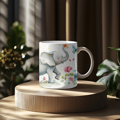 Elephant mug, 11oz, 15oz, coffee mug, ceramic mug, personlaized mug