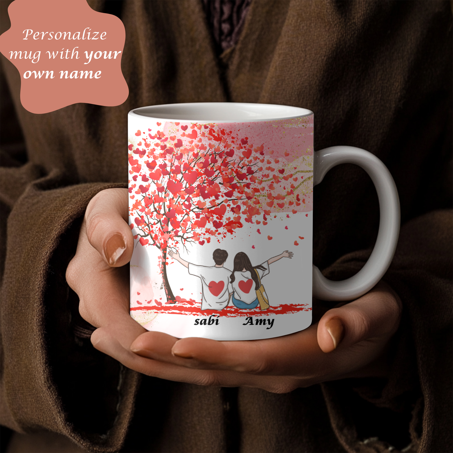 Valentine gift, 11oz ceramic coffee mug, gift for her, gift for him