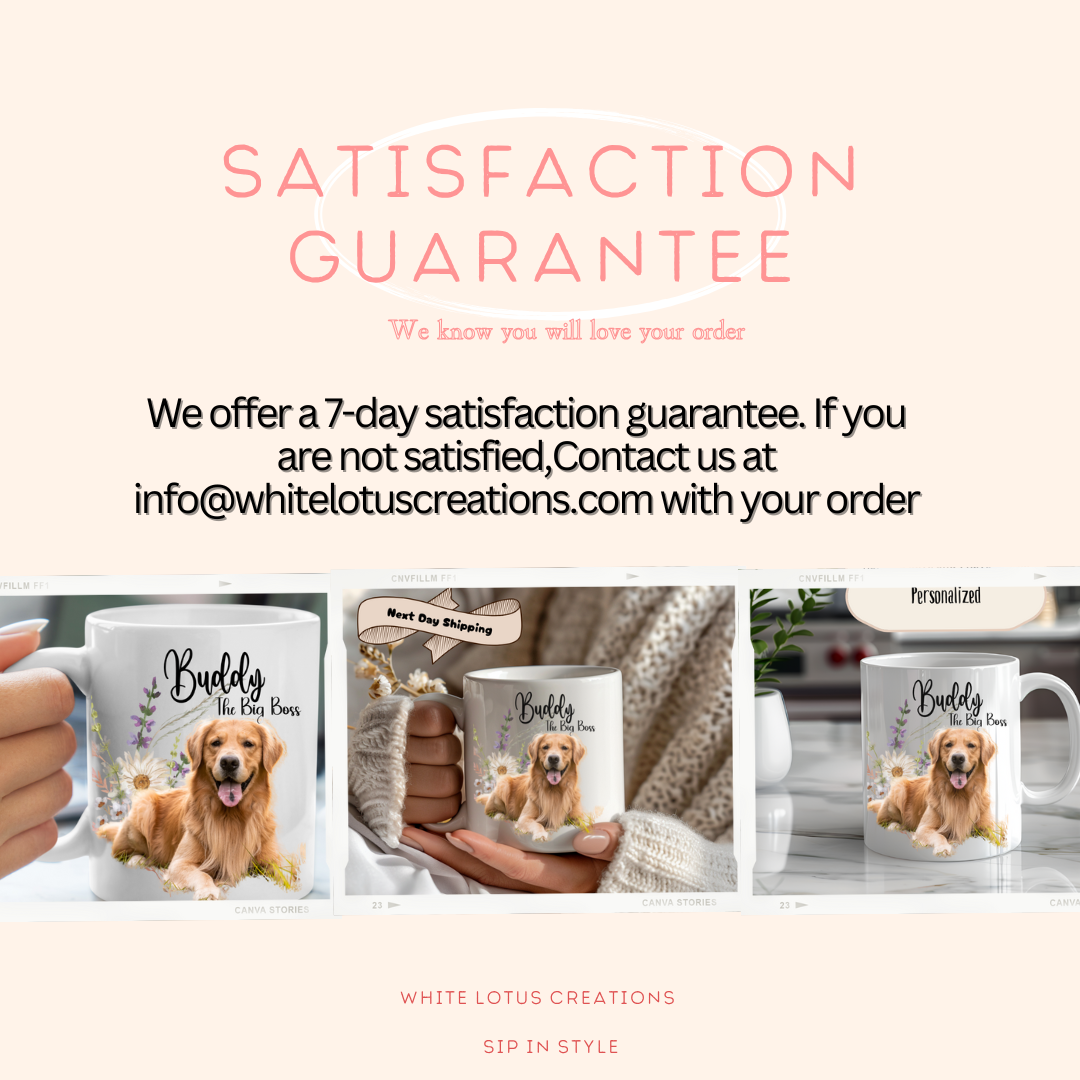 Personalized Pet Mug - Custom Dog Photo Coffee Cup, Pet Portrait Gift, Custom Name & Quote Mug, Dog Lover Gift, Sublimation Pet Memorial Mug