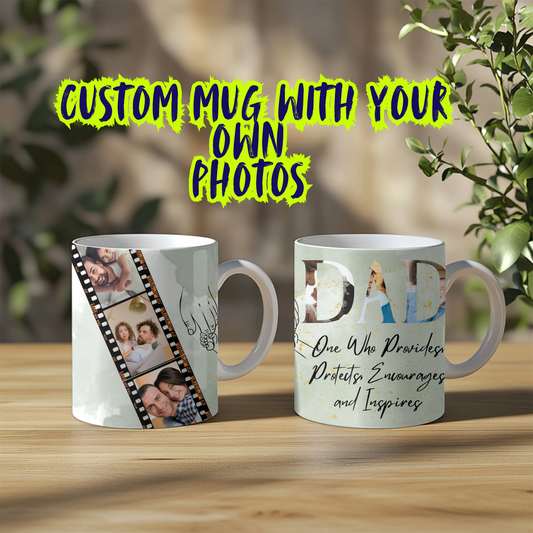 Personalized Dad Mug – Custom Photo & Quote Coffee Cup, Father’s Day Gift, Birthday Gift for Dad, Custom Name Mug, Best Dad Ever Keepsake