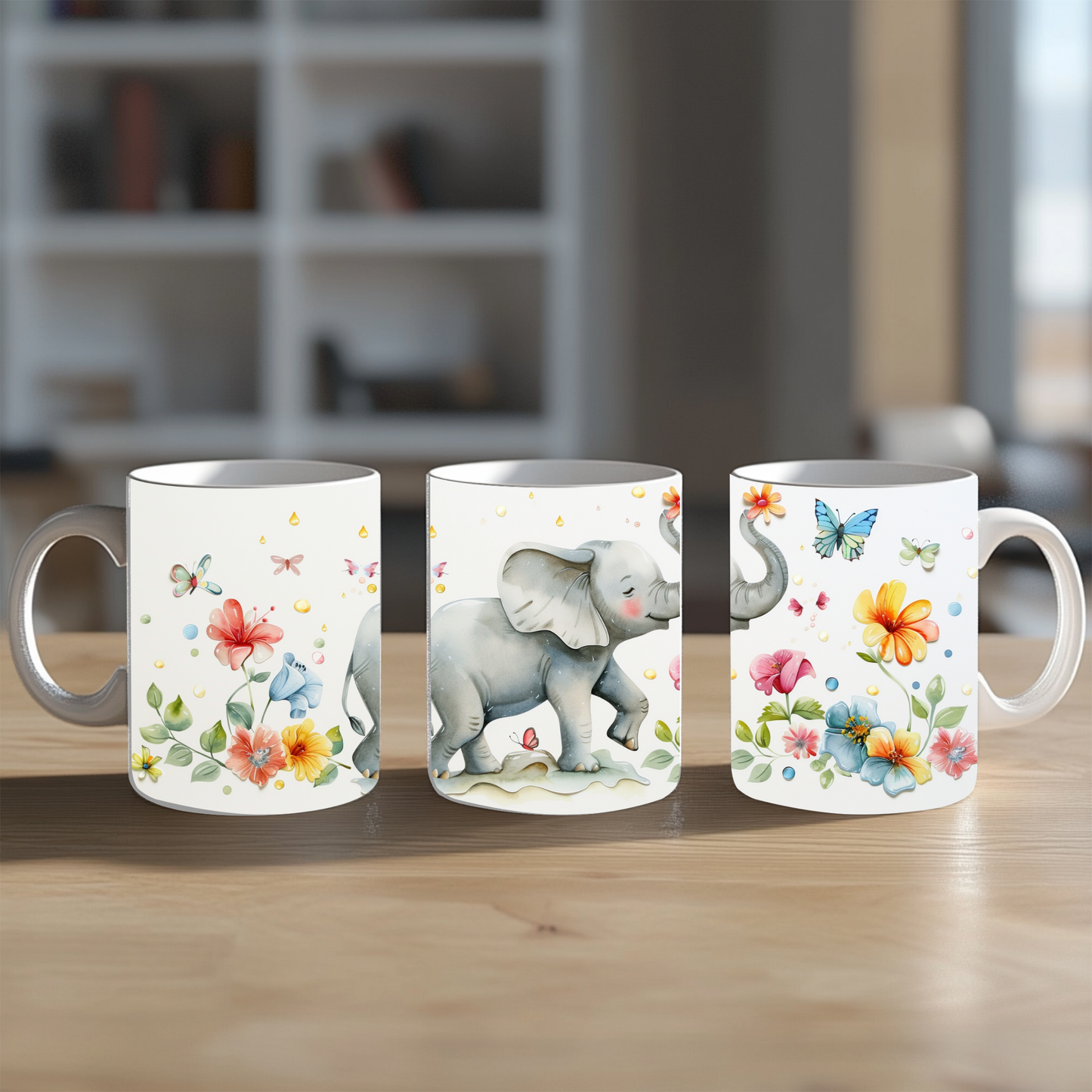 Elephant mug, 11oz, 15oz, coffee mug, ceramic mug, personlaized mug