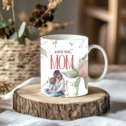 Personalized Love You Mom- Custom Photo Coffee Cup, Mother’s Day Gift, Birthday Gift for Mom, Custom Text Mug, Unique Keepsake for Mothers