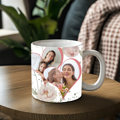 Personalized Love You Mom- Custom Photo Coffee Cup, Mother’s Day Gift, Birthday Gift for Mom, Custom Text Mug, Unique Keepsake for Mothers