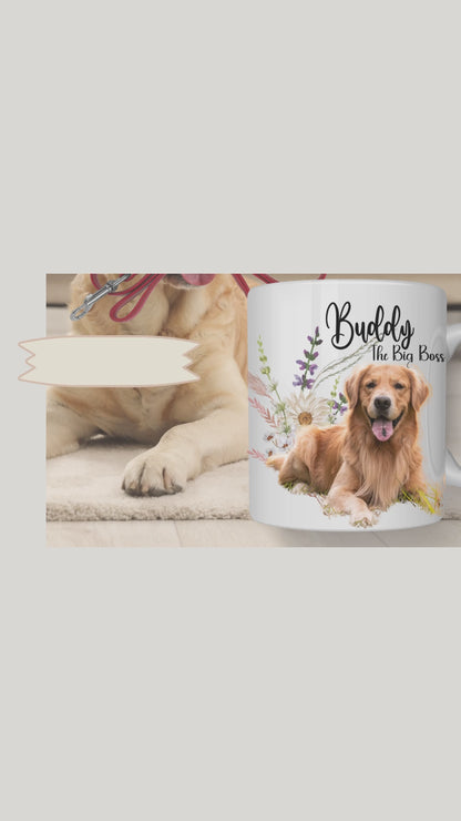 Personalized Pet Mug - Custom Dog Photo Coffee Cup, Pet Portrait Gift, Custom Name & Quote Mug, Dog Lover Gift, Sublimation Pet Memorial Mug