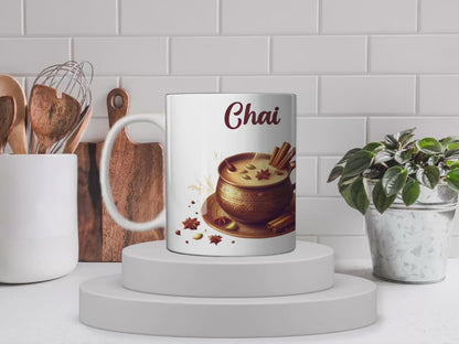 Chai Coffee Mug, gift for Chai addicts, custom quote text mug, 11oz ceramic mug, Personal Chai mug