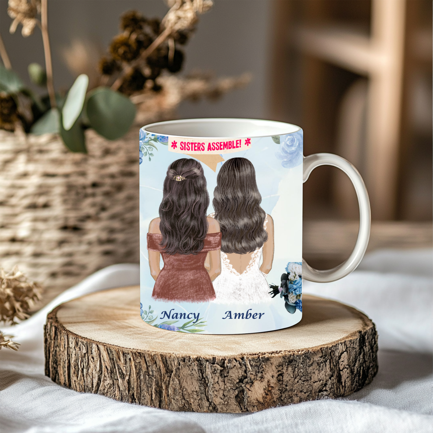 Personalized 11oz Sister Mug – Custom Photo & Name Coffee Cup, Gift for Sister, Best Friend Mug, Custom Text Mug, Sisters Gift from Sister