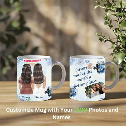 Personalized 11oz Sister Mug – Custom Photo & Name Coffee Cup, Gift for Sister, Best Friend Mug, Custom Text Mug, Sisters Gift from Sister